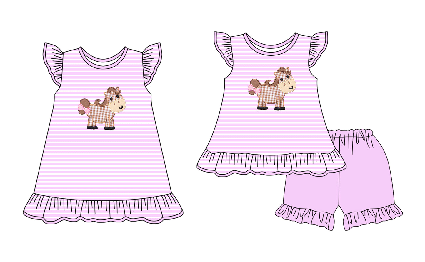 2.13 custom each style moq 5eta 4-6week Sibling Sister cow baby girl short sleeve shorts sets and dresses match design