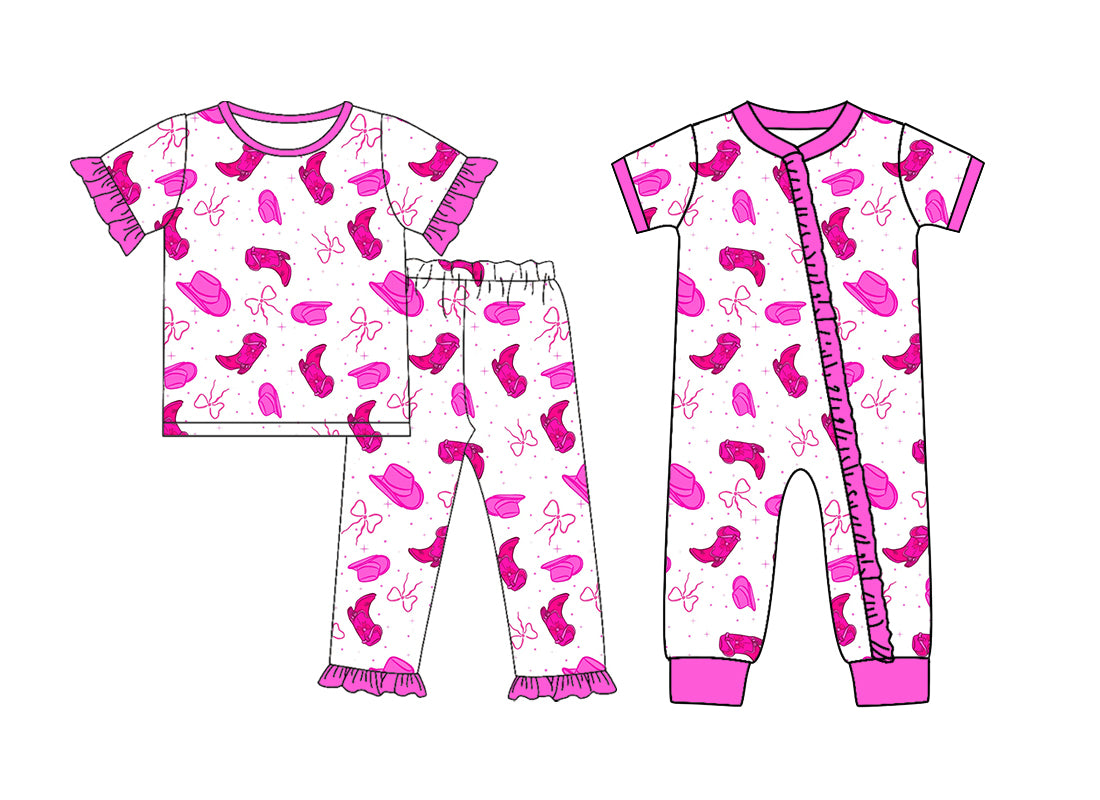 25.11.28 custom each style moq 5 eta 6-8week Sibling Sisters boot bow hat baby girl clothes short sleeve pants sets and romper match family design