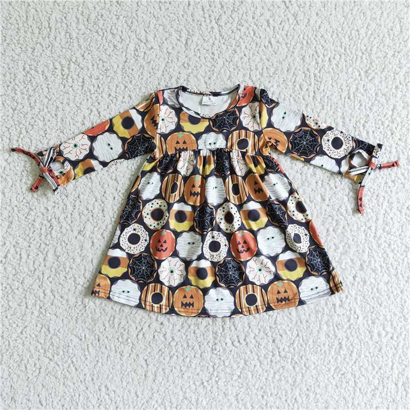 RTS Donut Pumpkin Halloween Witch Skirt Romper Set