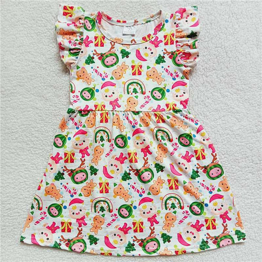 Watermelon Man Gift Box White Flying Sleeve Dress 西瓜人礼物盒白色飞袖裙