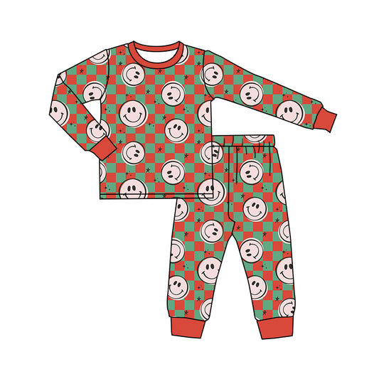 6.17 custom each style moq 5eta 4-6 week Sibling Sister smiley red boys outfits and romper match family design