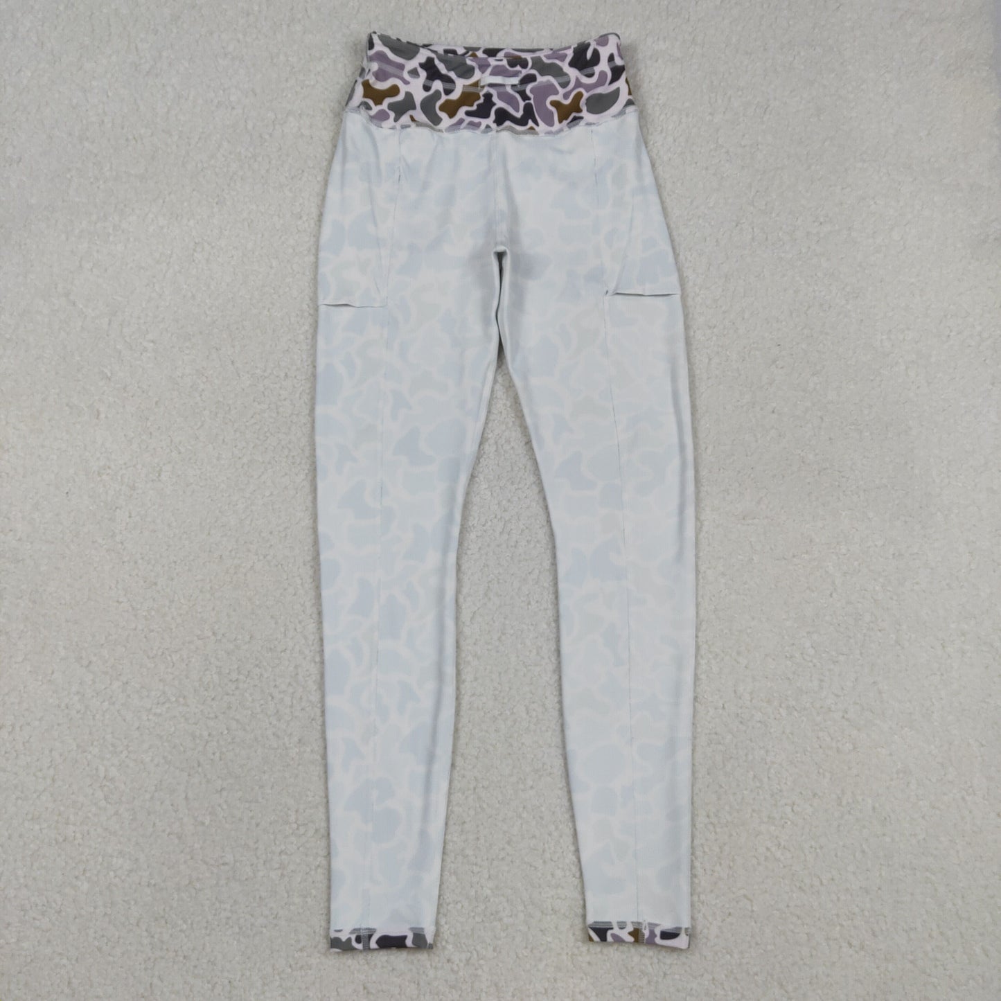 RTS NO MOQ Sibling baby girls clothes and Adult Women's Gray-Green Camouflage Yoga Pants