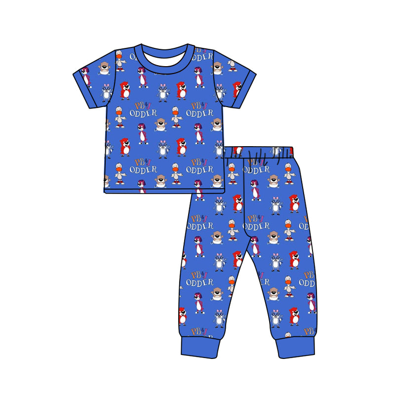 Custom moq 3 eta 7/8week moq 5 eta /4/5week cartoon Short Sleeve Pants Set