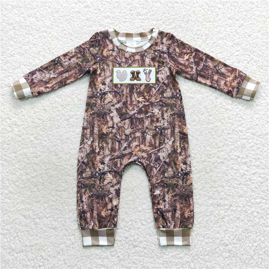 RTS NO MOQ（In Stock) LR0527 Baby boy clothes long-sleeved bodysuit with embroidered