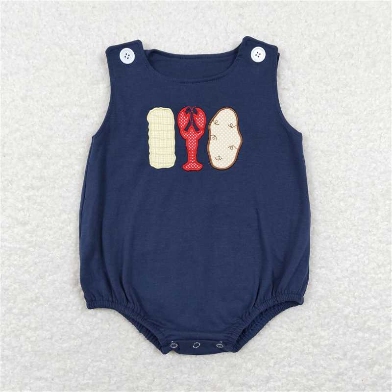 RTS NO MOQ Baby boy clothes crayfish stuff and eater. Shorts Sleeve Romper Mixed Sizes