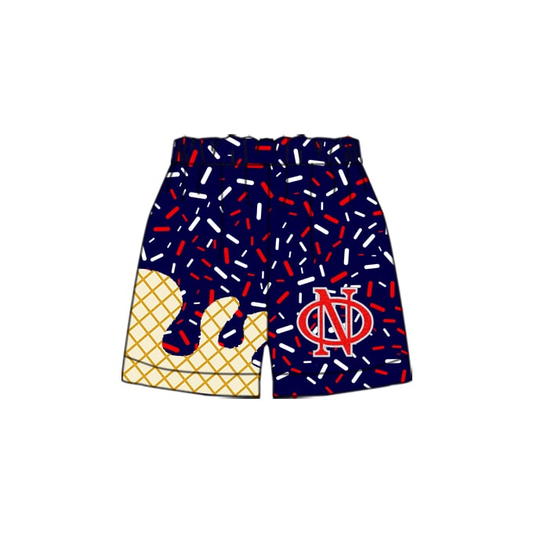 Custom moq 5 ice cream drips Red and White Ice Cream Shorts