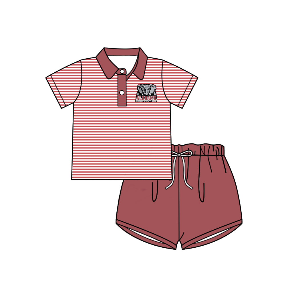 Custom summer teams baby girls clothes team brick red sets dress top-25.5.5