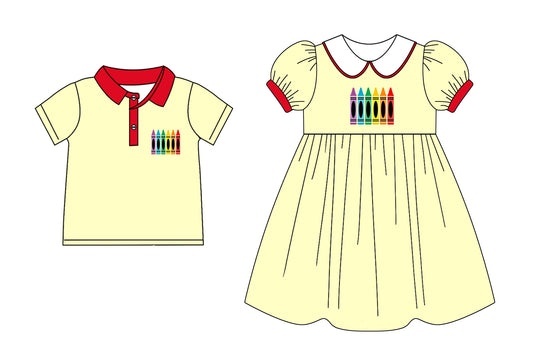 2.12 custom each style moq 5eta 4-6week Sibling Sister baby girl short sleeve top and dresses match design