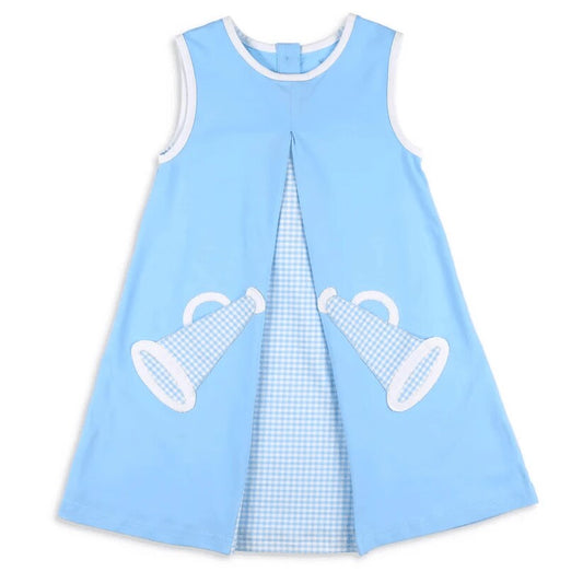 custom moq 3 eta 6-7weeks baby girls clothes blue sleeveless Dress