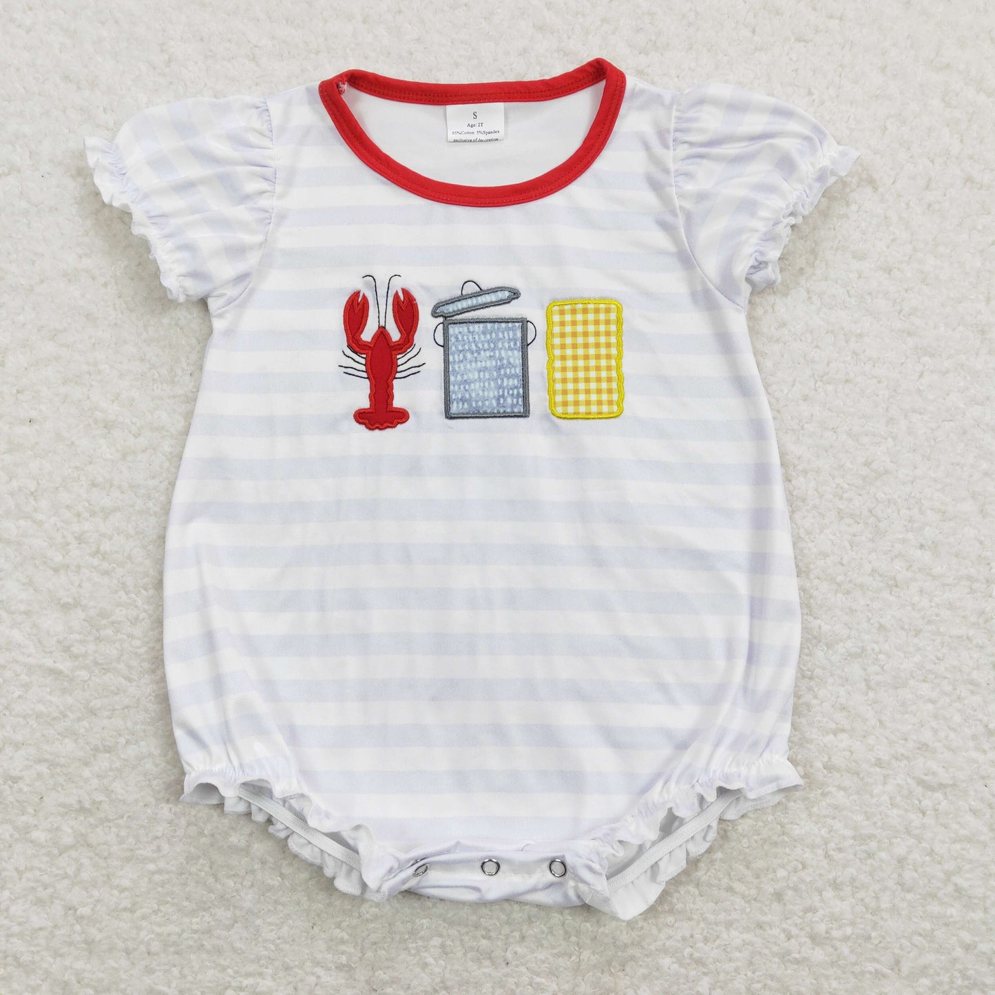 RTS NO MOQ Baby boy clothes crayfish stuff and eater. Shorts Sleeve Romper Mixed Sizes