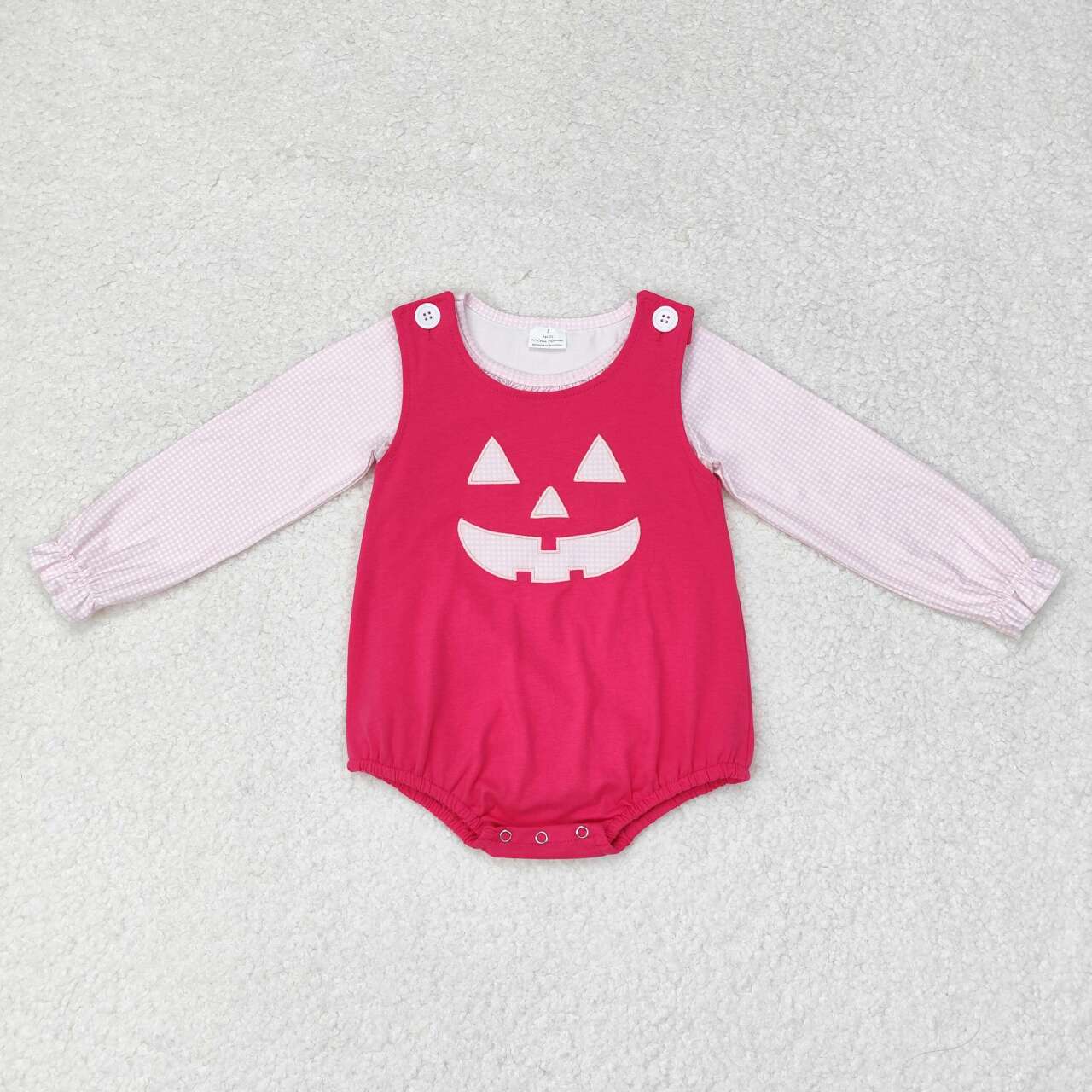 RTS no moq GT0626+SR1925 Halloween embroidery smiley face rose red vest jumpsuit match romper rts