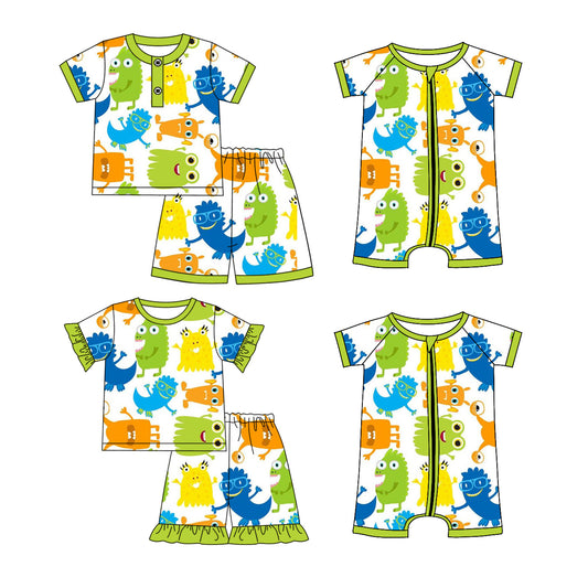 1.24 custom each style moq 5eta 4-6week Sibling Sister baby girl short sleeve shorts sets and sets 2 and boy romper and girl romper match design