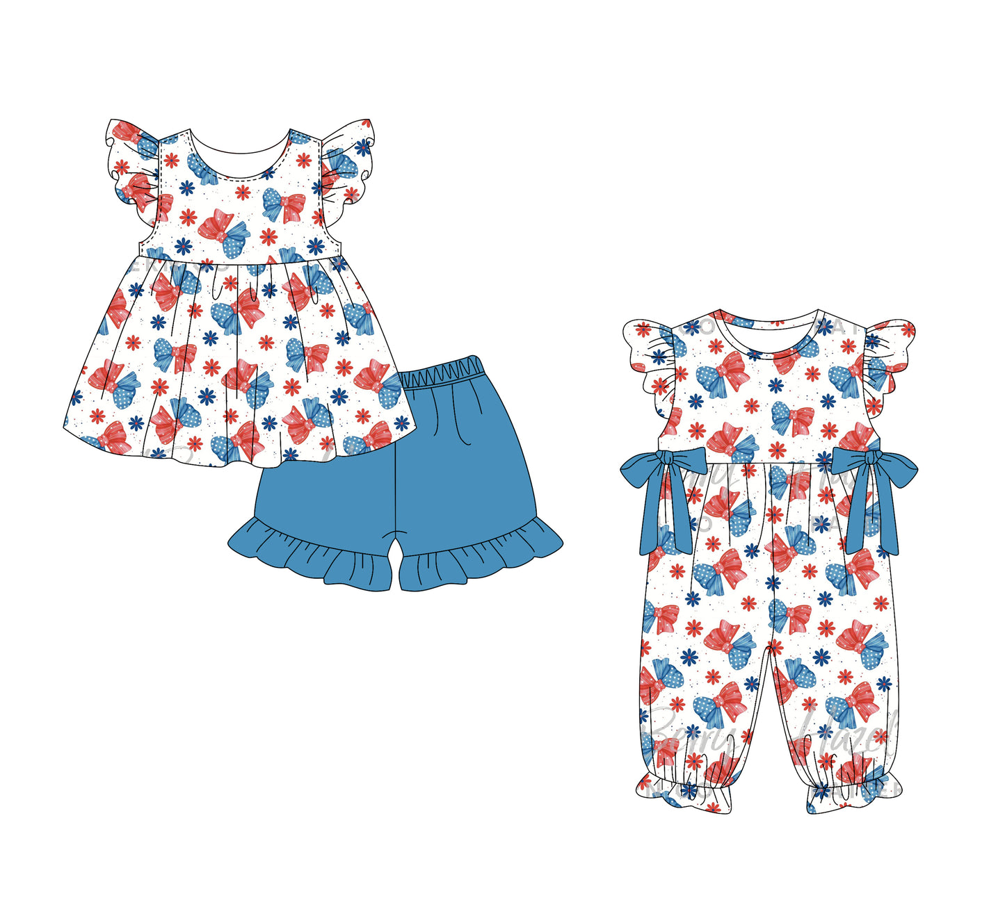 1.15 custom each style moq 5eta 4-6week Sibling Sister bow baby girl sets and boy romper match family design