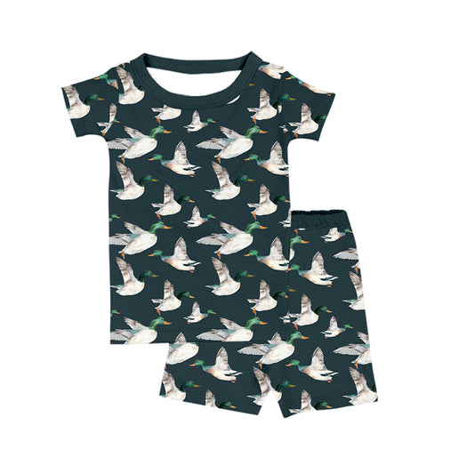 4.26 custom moq 5 eta 4-5weeks summer ducks sprints prints green short sleeves with shorts set