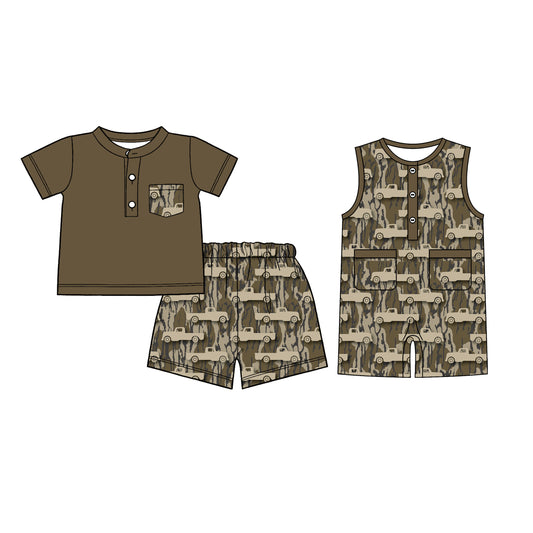 26.1.5 custom each style moq 5 eta 6-8week Sibling Sister camouflage baby boy short sleeve shorts sets and romper match design