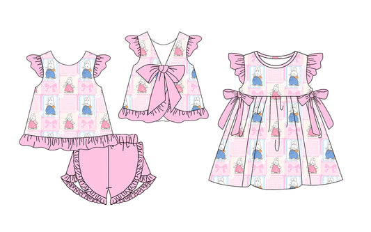 25.11.27 custom each style moq 5 eta 6-8week Sibling Sister easter baby short sleeve shorts sets and dress match design