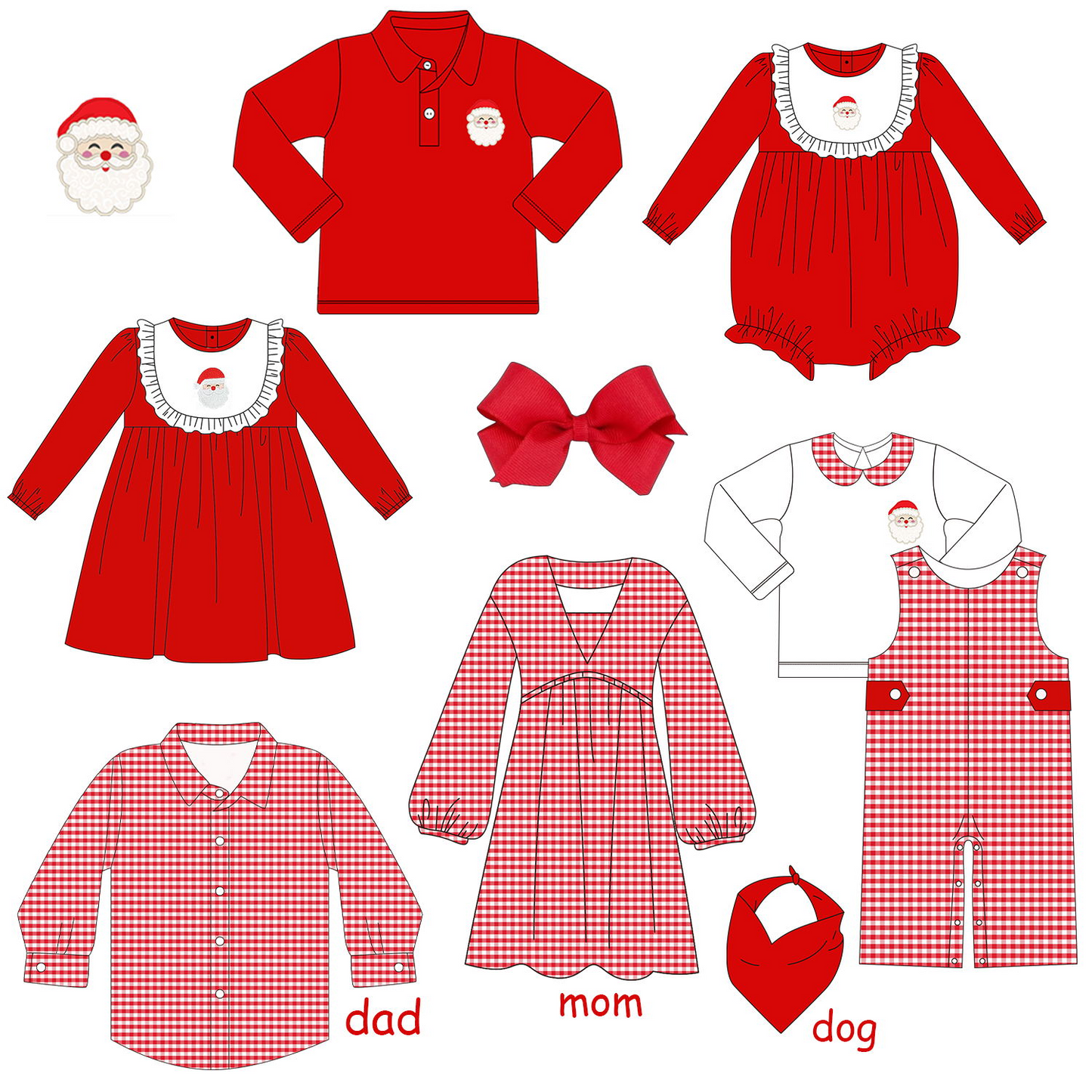 custom moq 5 eta 5-6weeks  custom family sets Santa Family Pajamas Collection