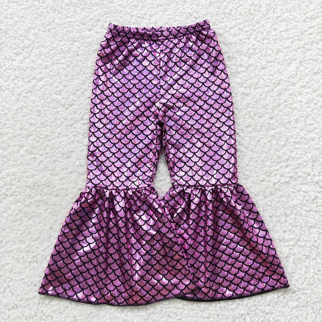 RTS NO MOQ Baby girl Clothes Red fish scale long Pants