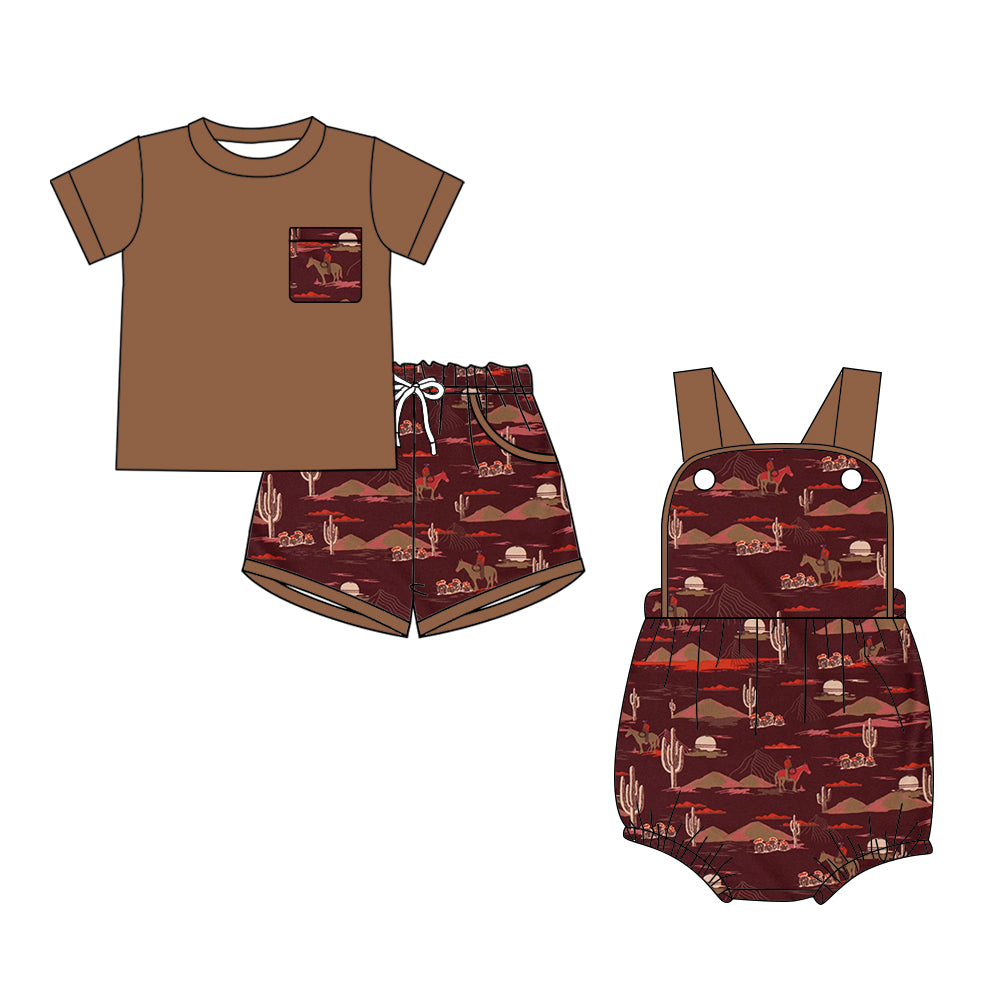 26.1.6 custom each style moq 5 eta 6-8week Sibling Sister baby boy short sleeve shorts sets and romper match design