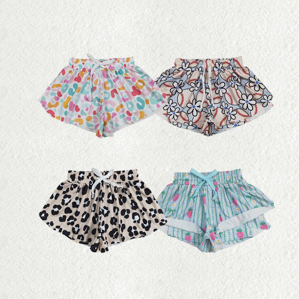 RTS NO MOQ baby girl clothes summer leopard floral shorts