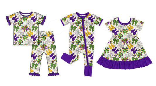 25.11.29 custom each style moq 5 eta 6-8week Sibling Sisters bow baby boy short sleeve pants sets 2 and dress and rompers match family design