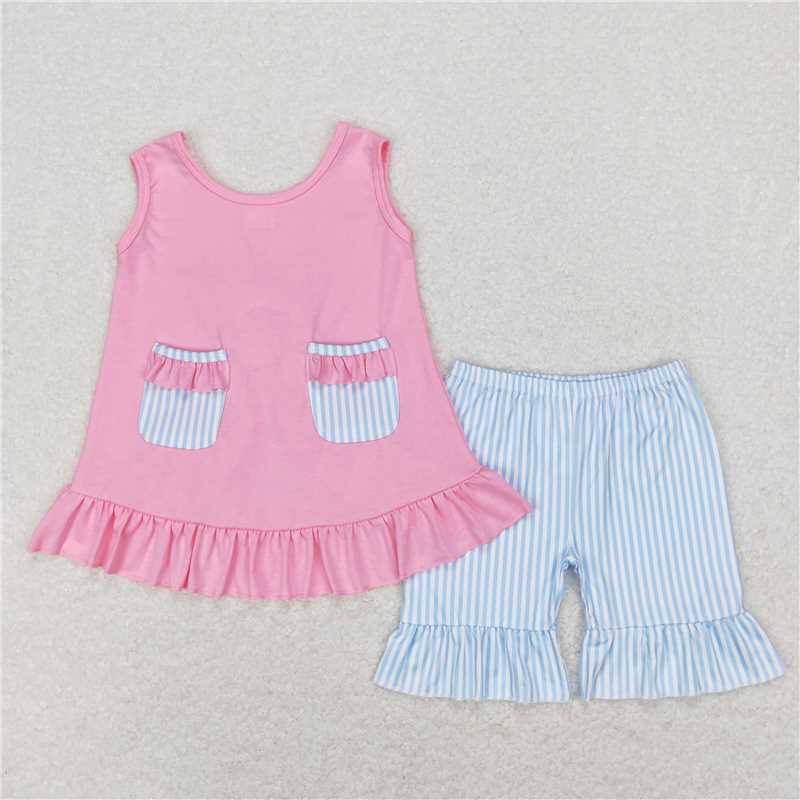 Baby Girls boys blue plaid pink and blue boys and girls set Family siblings set