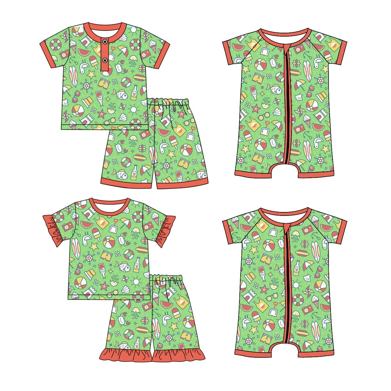 1.24 custom each style moq 5eta 4-6week Sibling Sister baby girl short sleeve shorts sets and sets 2 and boy romper and girl romper match design