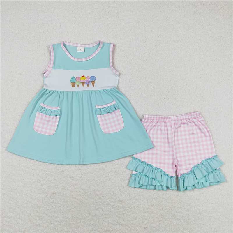 RTSBoys Embroidered Short Sleeve Shorts sets dress romper