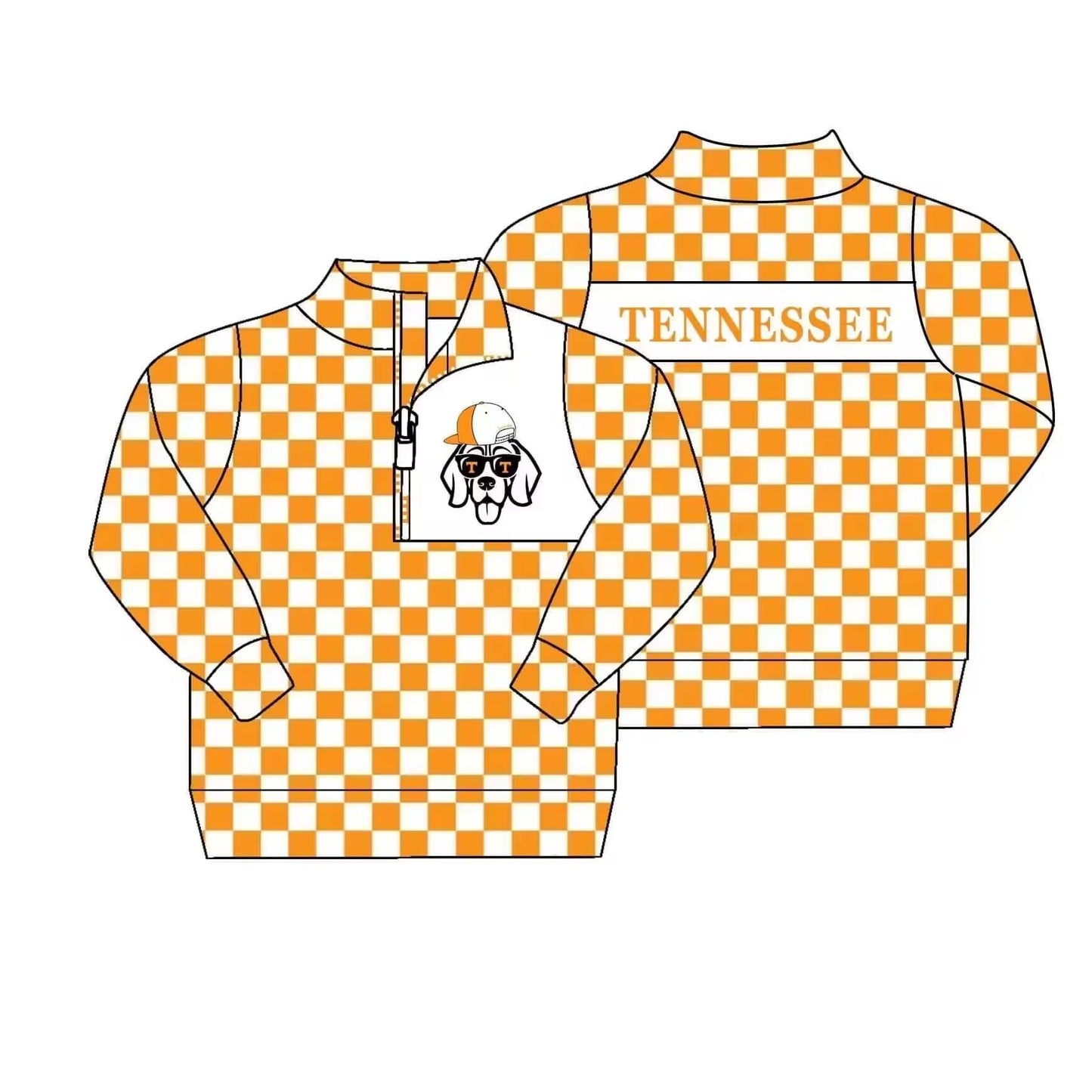 Deadline July 12 custom no moq  eta 6-7weeks TT Orange Plaid Zipper Jacket Boys Jacket