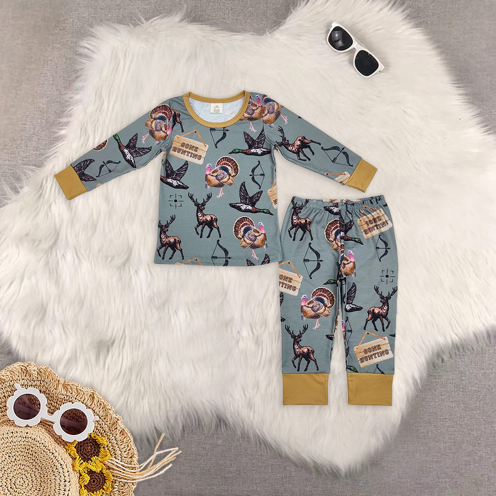 RTS NO MOQ Adult and Baby Girls Bamboo Thanksgiving turkey Pajamas Clothes Sets