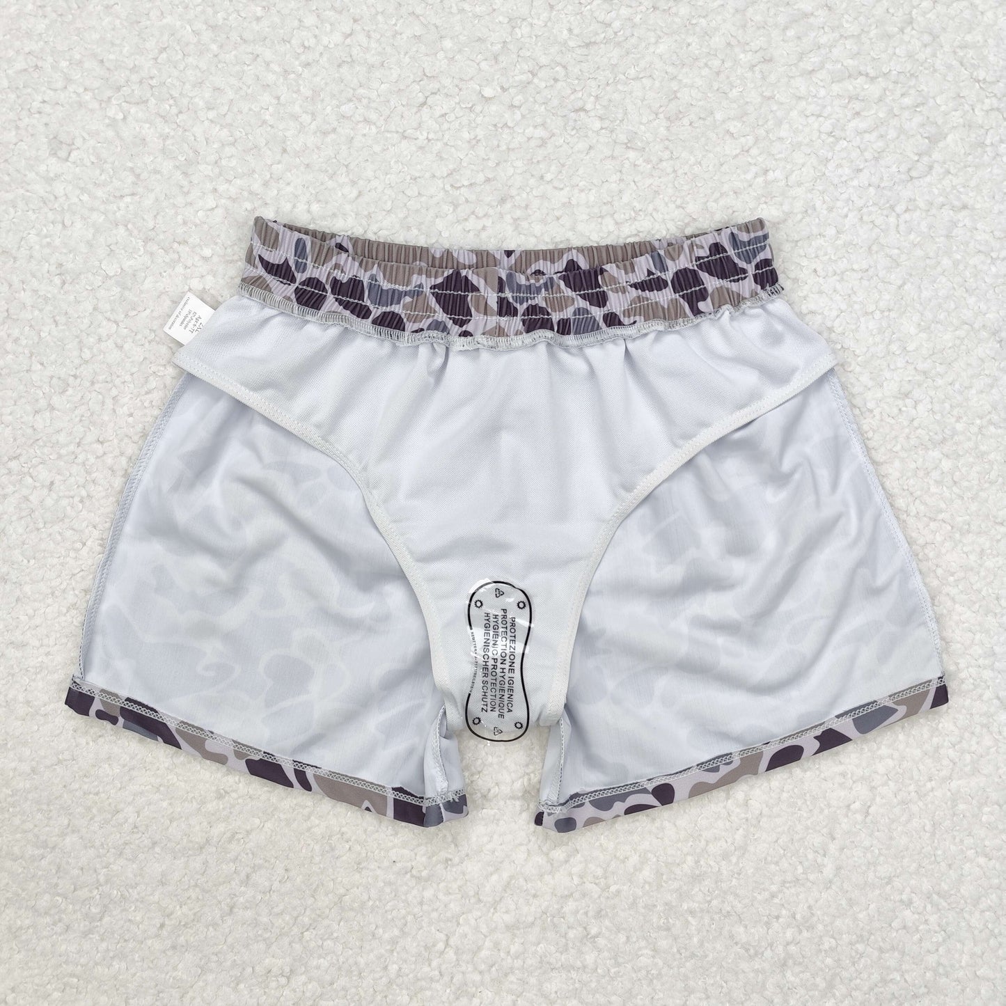 RTS NO MOQ ETA 5/7days arrived SS0079 Boys' Gray Camouflage Swim Trunks