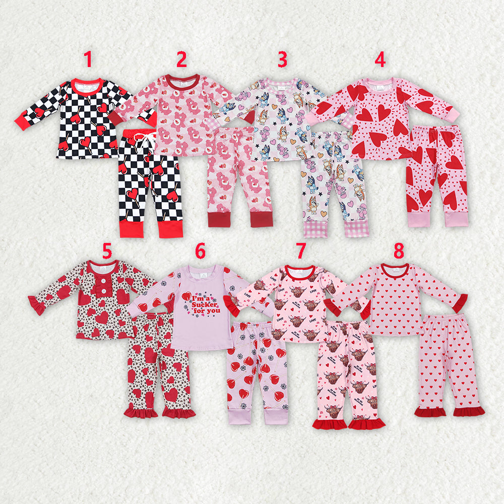 RTS NO MOQ Baby Boys And Girls Clothes Valentine long-sleeved pants set