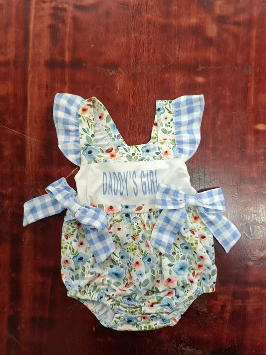 custom moq 5 eta 5weeks mix size baby girls clothes daddy's girl flying sleeve romper