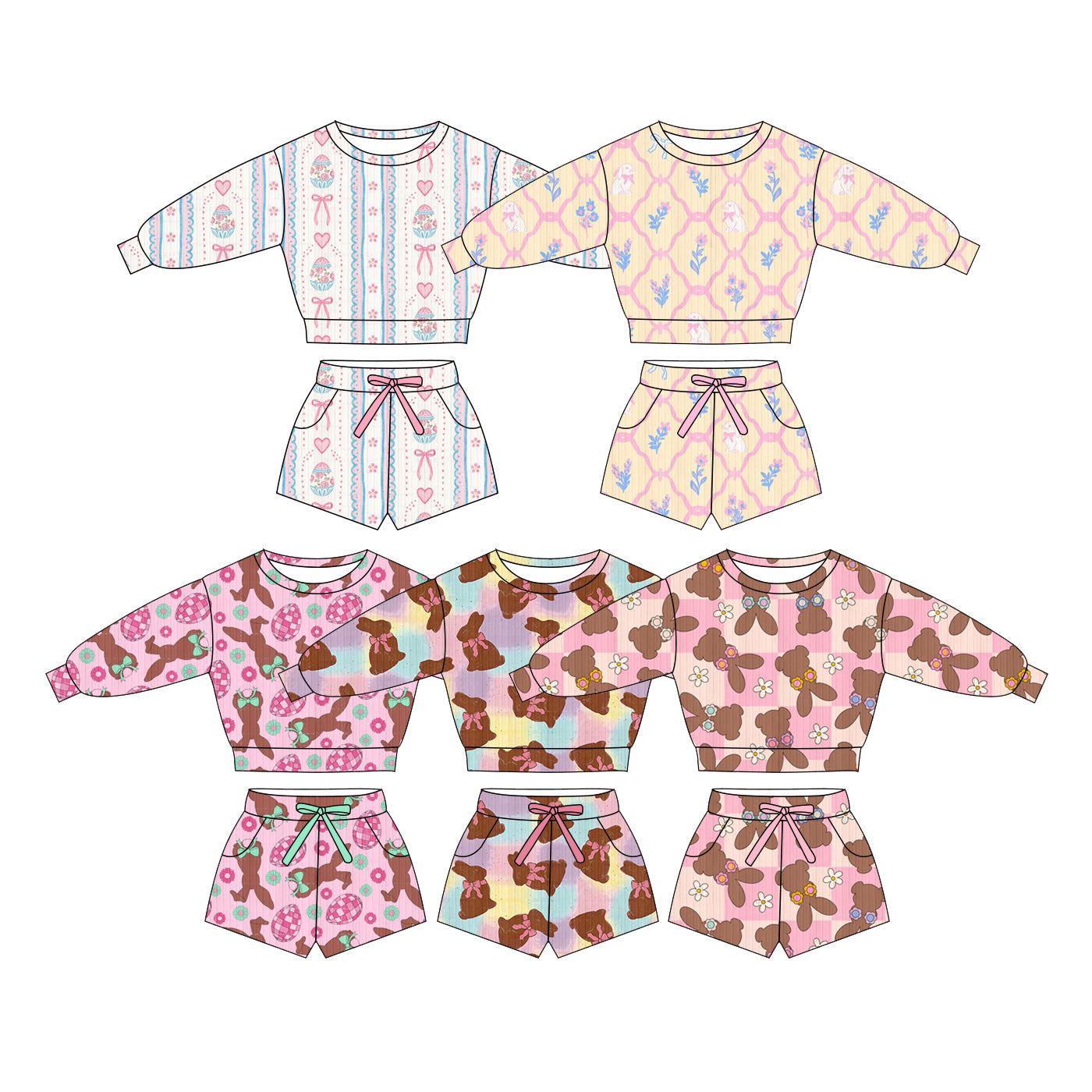 25.11.28 custom each style moq 5 eta 6-8week Sibling Sisters baby girl clothes long sleeve shorts sets 5 match family design