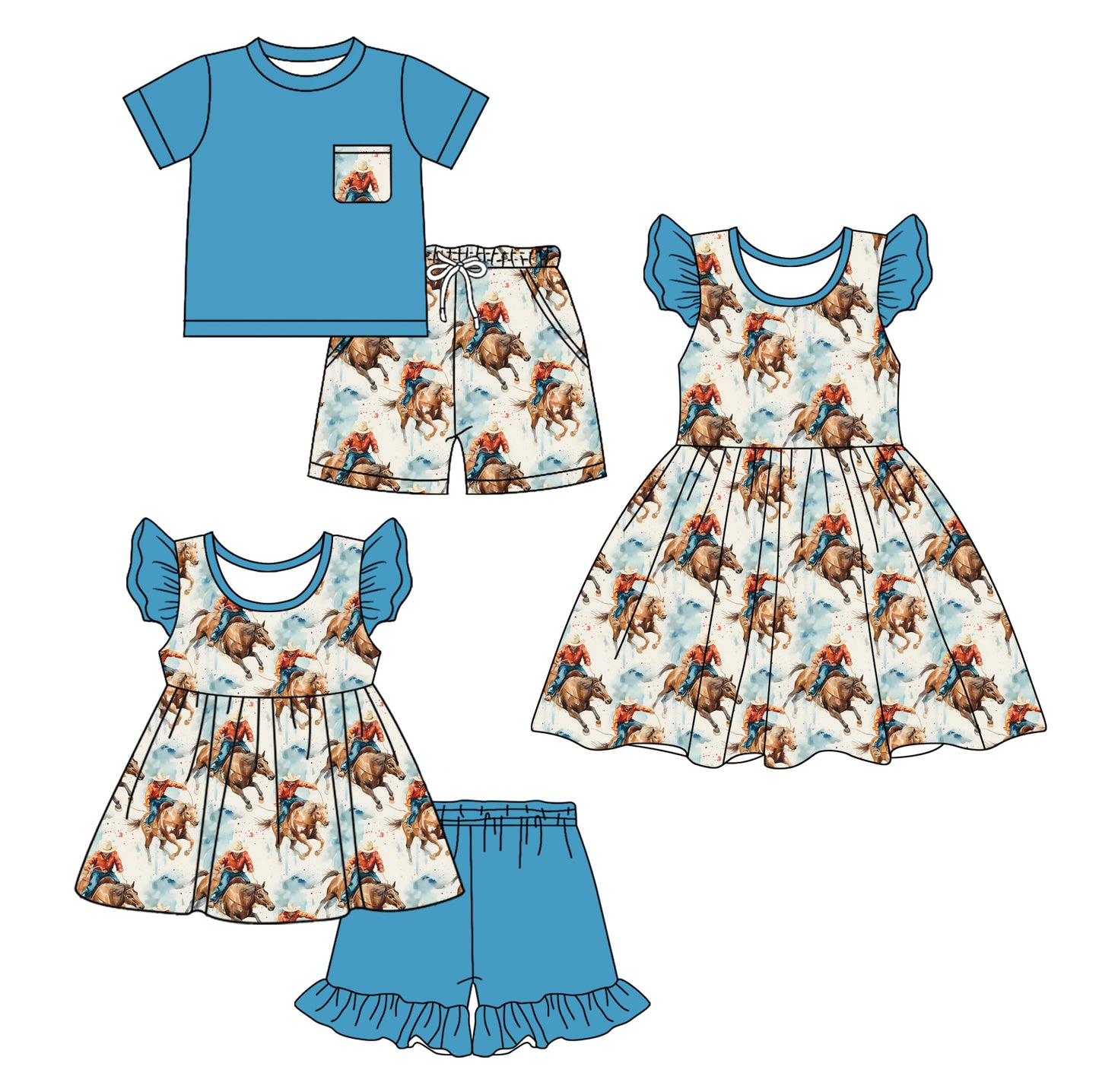 2.12 custom each style moq 5eta 4-6week Sibling Sister baby girl short sleeve shorts sets and sets 2 and dress match design