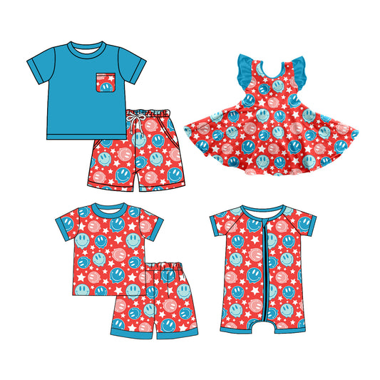 26.1.7 custom each style moq 5 eta 6-8week Sibling Sister baby short sleeve shorts sets 2 and dress and romper match design