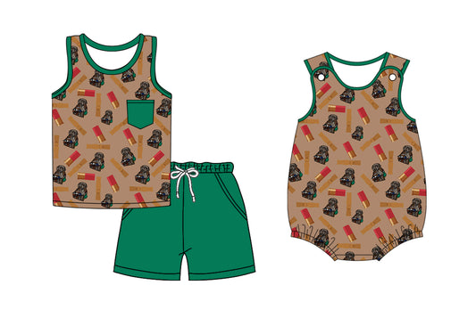26.1.2 custom each style moq 5 eta 6-8week Sibling Sister puppy duck baby boy short sleeve shorts sets and romper match design