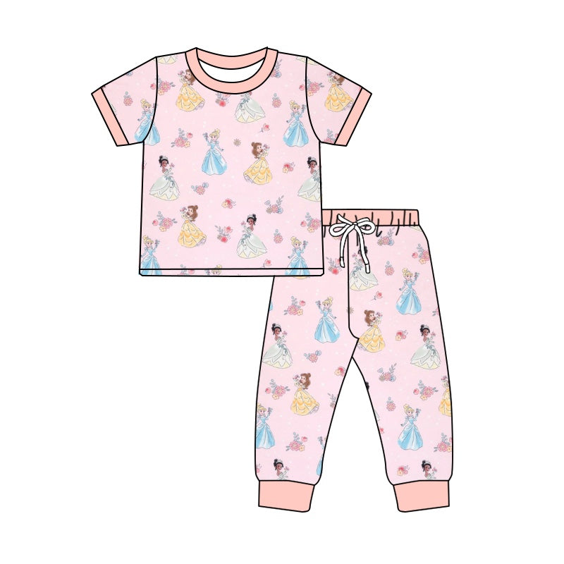 5.3custom each style moq 5eta 4-5week Sibling Sister cartoon character prints pink girls jumpsuits and boy set and baby romper match family design