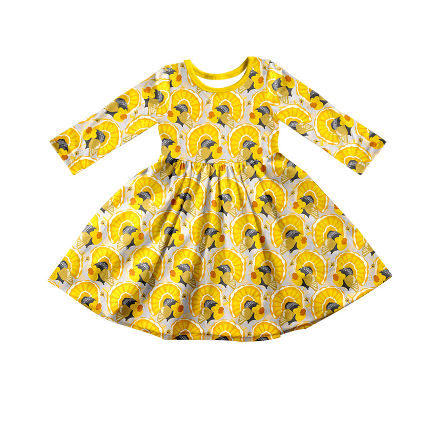 5.14custom each style moq 5eta 4-5week Sibling Sister lemon florets print blue girls outfits and baby romper match family design