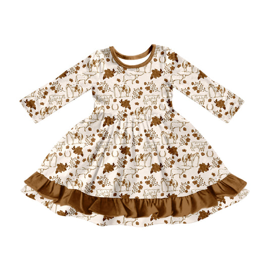 8.9 custom each style moq 5eta 4-6week baby girls clothes long sleeve dress