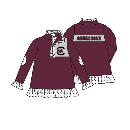 Deadline July 21 custom no moq  eta 6-7weeks  girls sport team Maroon Team Zip-Up Jacket