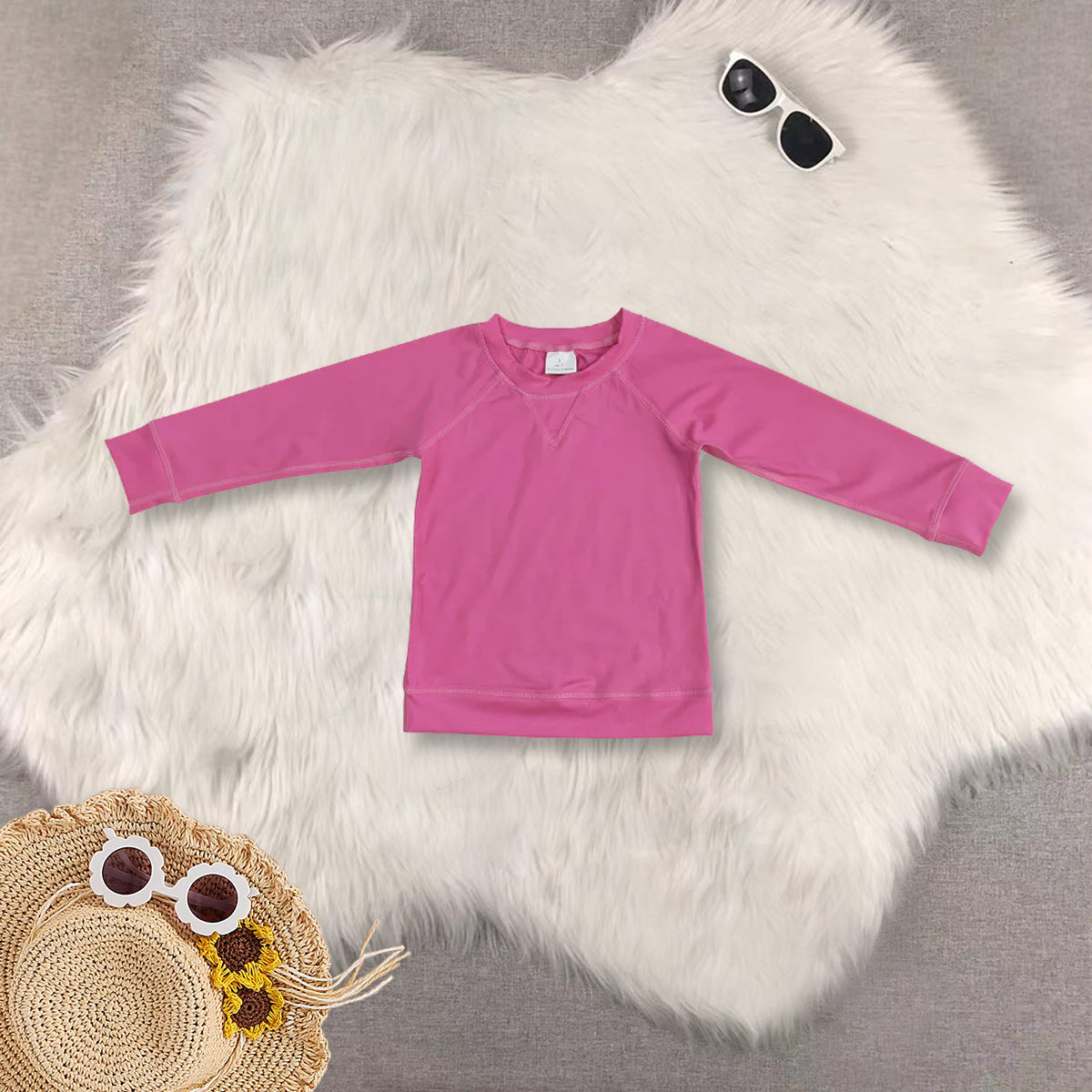 RTS NO MOQ Sibling baby girls clothes rose red long sleeve top shorts yoga sets