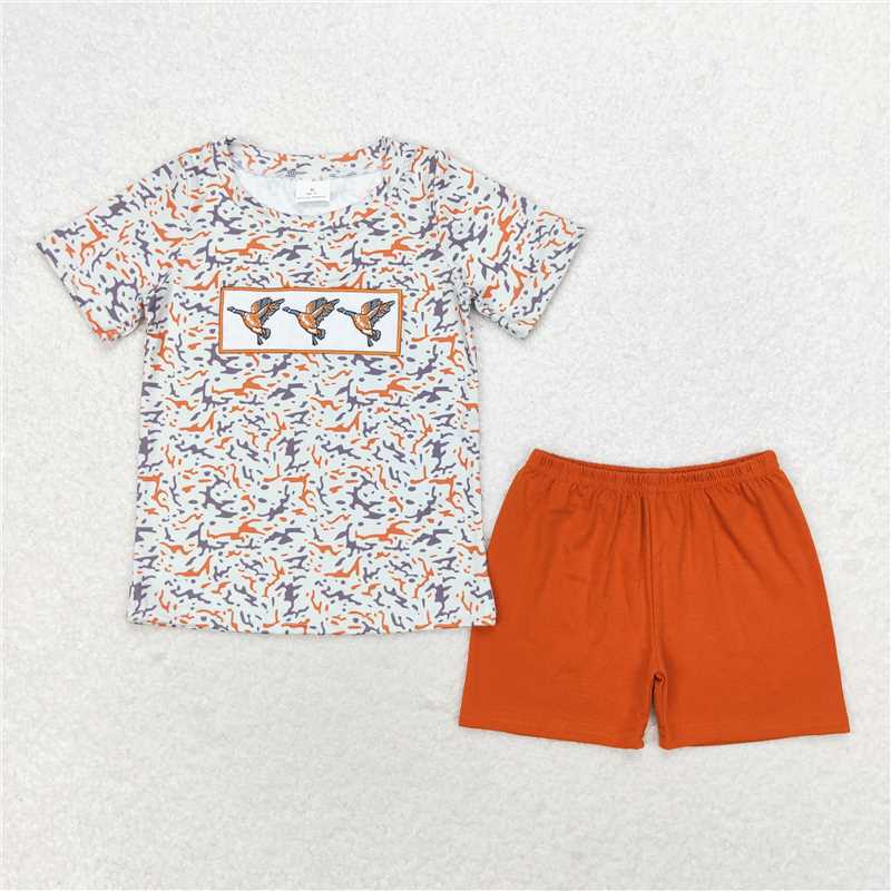 RTS Boys and girls Embroidered Short Sleeve Shorts sets dress rompers