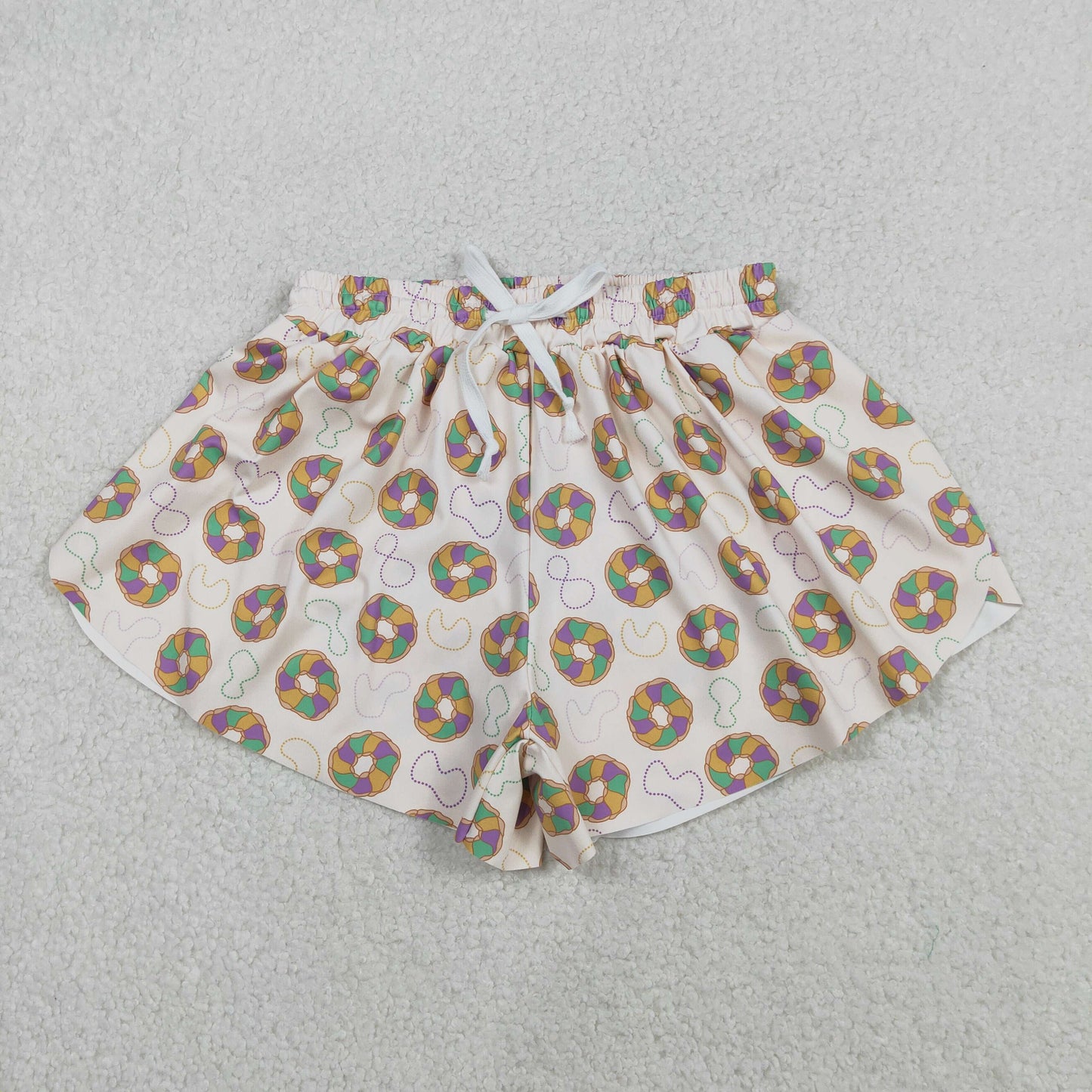 RTS NO MOQ Sibling baby girl clothes and Adult clothes mardi gras yoga kids shorts and adult shorts