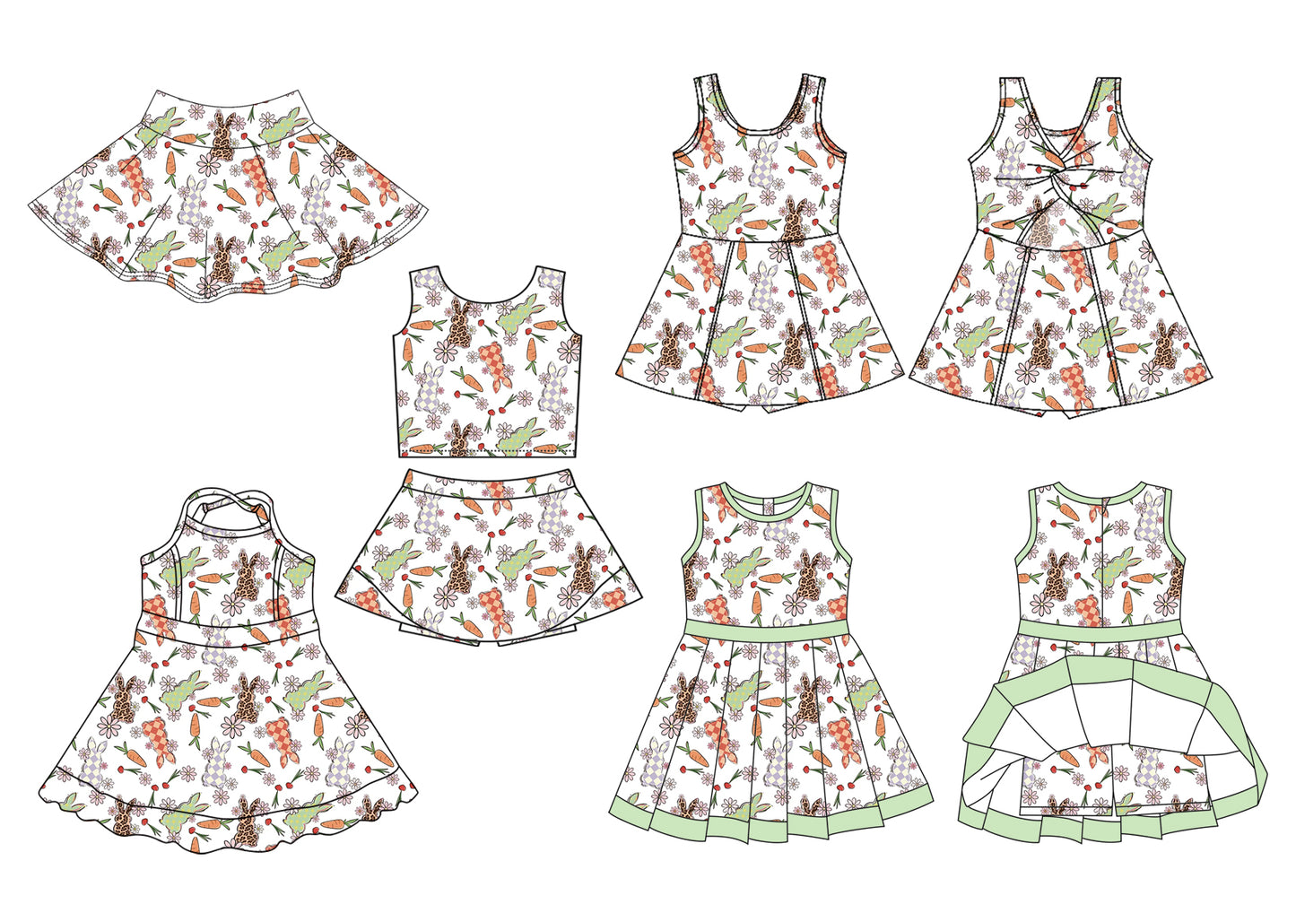 26.1.6 custom each style moq 5 eta 6-8week Sibling Sisters baby girl clothes short sleeve dress 3 and skirts set and skirt match family design