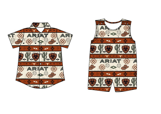 12.28 custom each style moq 5eta 4-6week Sibling Sister catcus baby boy romper and top match design