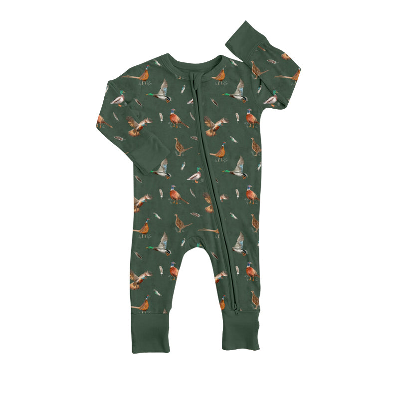 4.26 custom moq 5 eta 4-5weeks autumn animal prints green long sleeves baby romper