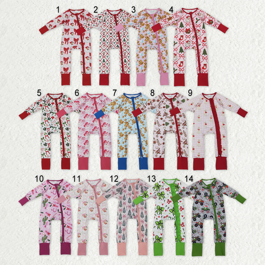 RTS NO MOQ Sibling Baby boy girls clothesChristmas long-sleeve rompers
