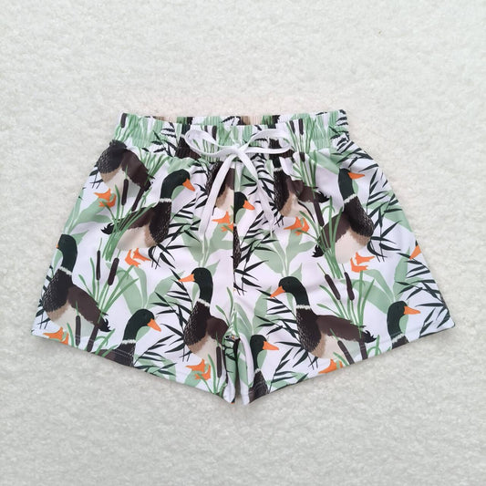 S0267 Duck White Swim Trunks