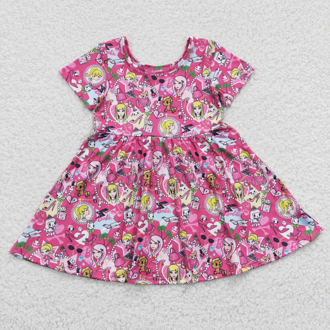 GSD0381 Barbie girl pink short-sleeved dress